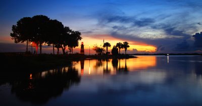 Mt. Dora Lighthouse as the sunset slips away